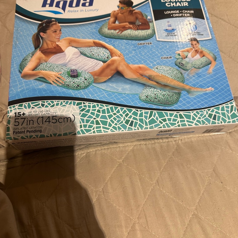 Aqua Inflatable Pool Lounge Chair